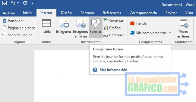 Agregar nuevas formas para un cuadro sinóptico en Word