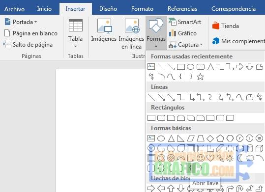 Elegimos la forma para hacer un cuadro sinóptico en Word