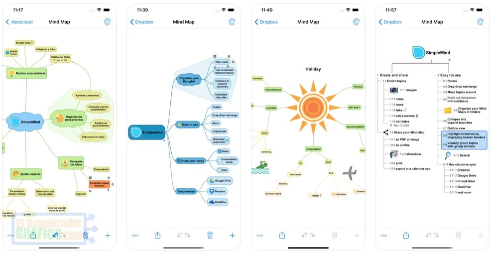 SimpleMind una de las mejores apps para los mapas mentales online