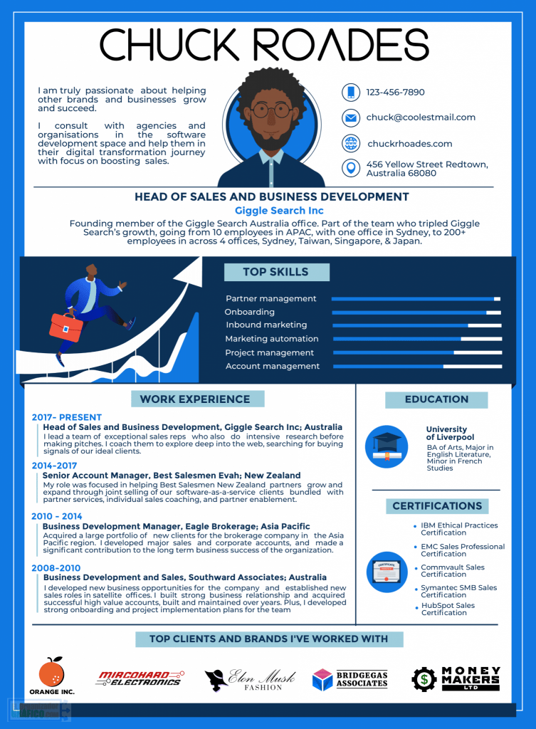 Tipo de infografía de curriculum (Ejemplo)