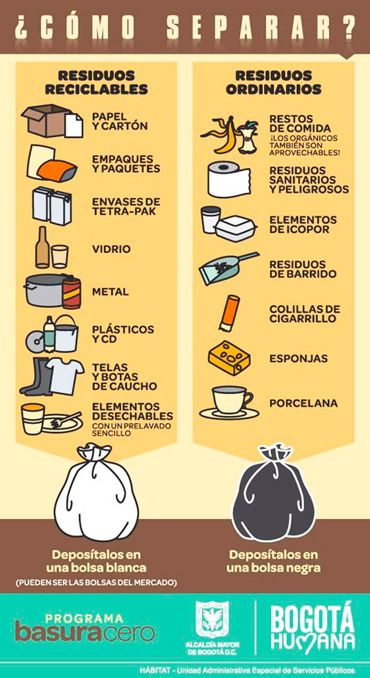 Infografía Sobre Como Separar Para Reciclar