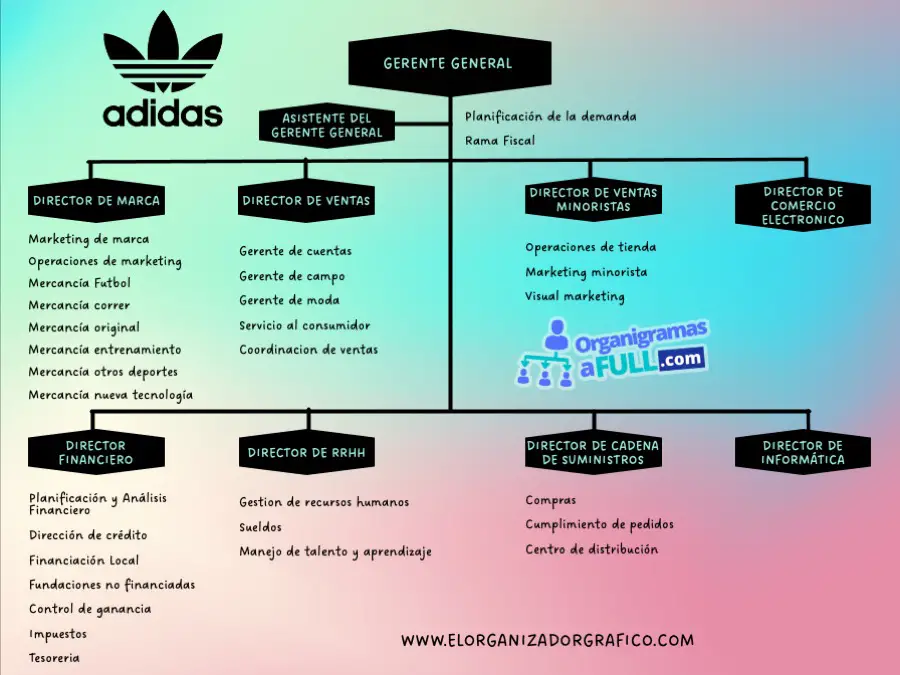 Organigrama Sobre Gerencia General Y Direcciones De Adidas