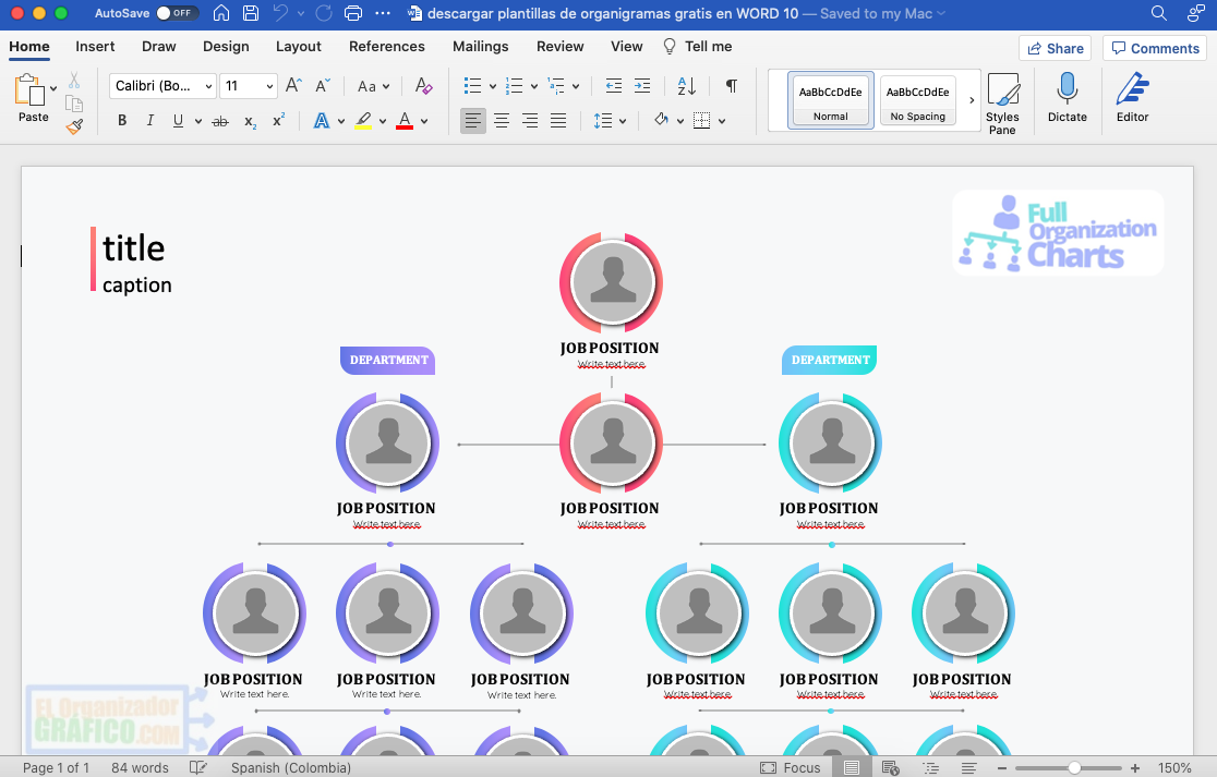 Descargar Plantillas De Organigramas Gratis En Word 10