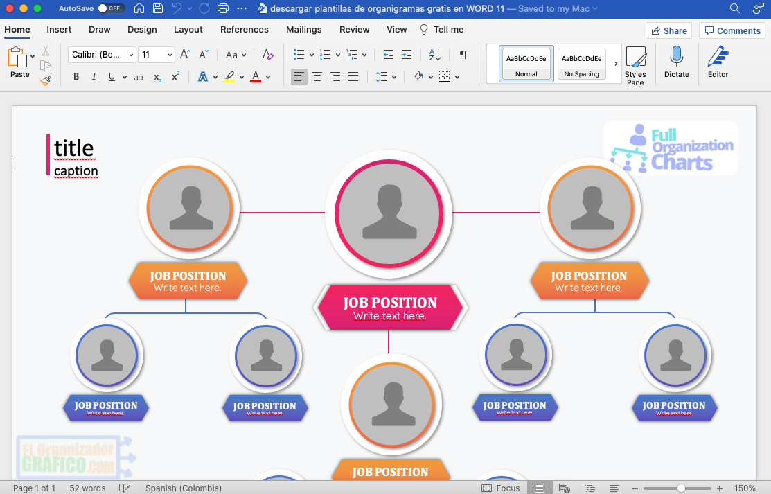 Descargar Plantillas De Organigramas Gratis En Word 11