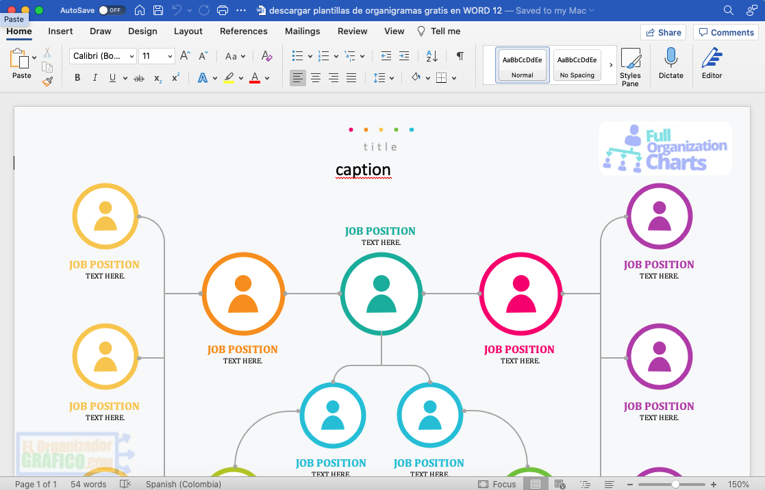 Descargar Plantillas De Organigramas Gratis En Word 12