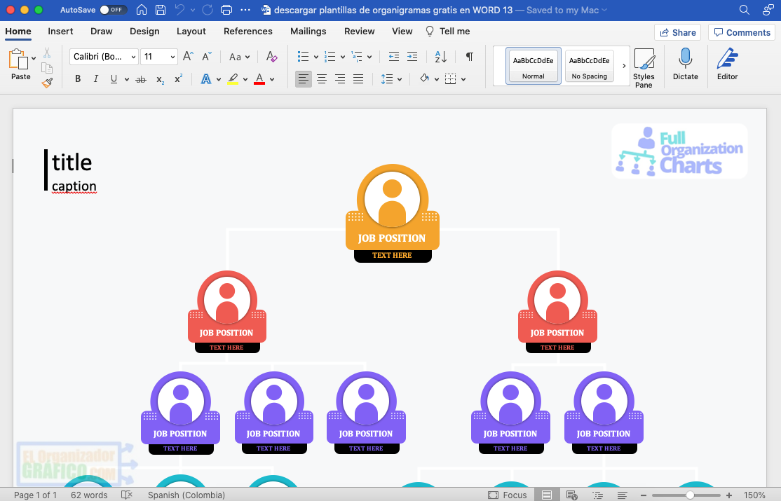 Descargar Plantillas De Organigramas Gratis En Word 13