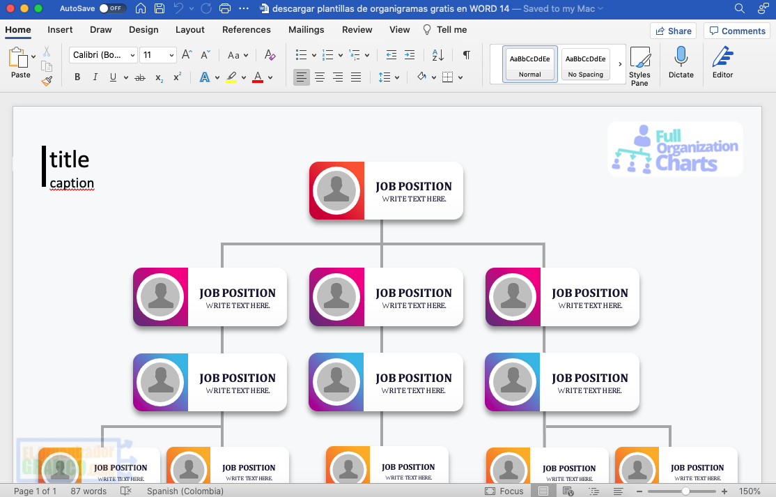 Descargar Plantillas De Organigramas Gratis En Word 14