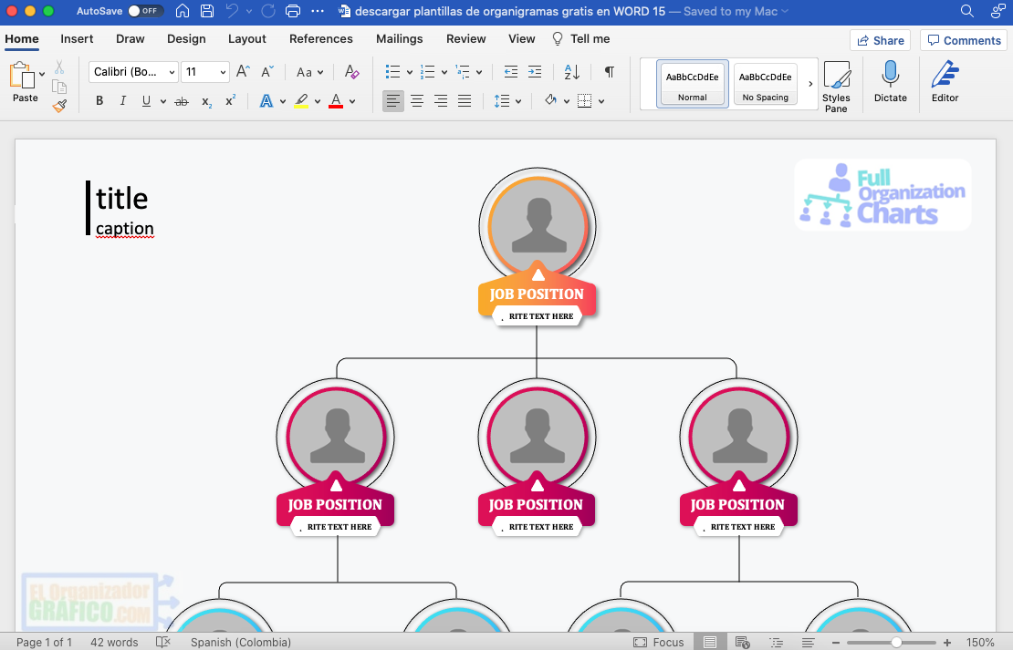 Descargar Plantillas De Organigramas Gratis En Word 15