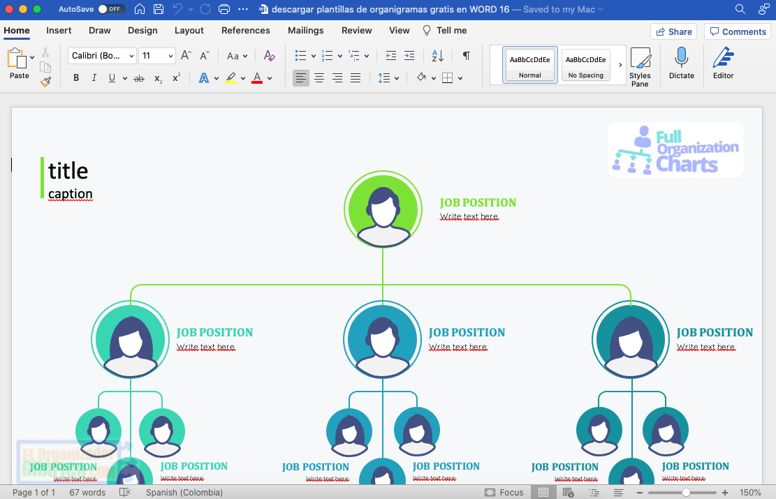 Descargar Plantillas De Organigramas Gratis En Word 16