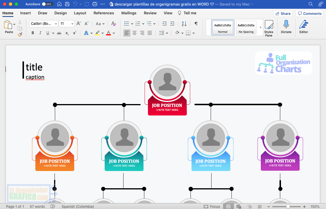 Descargar Plantillas De Organigramas Gratis En Word 17