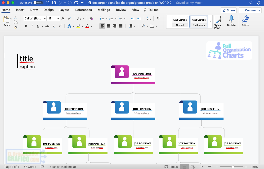 Descargar Plantillas De Organigramas Gratis En Word 2