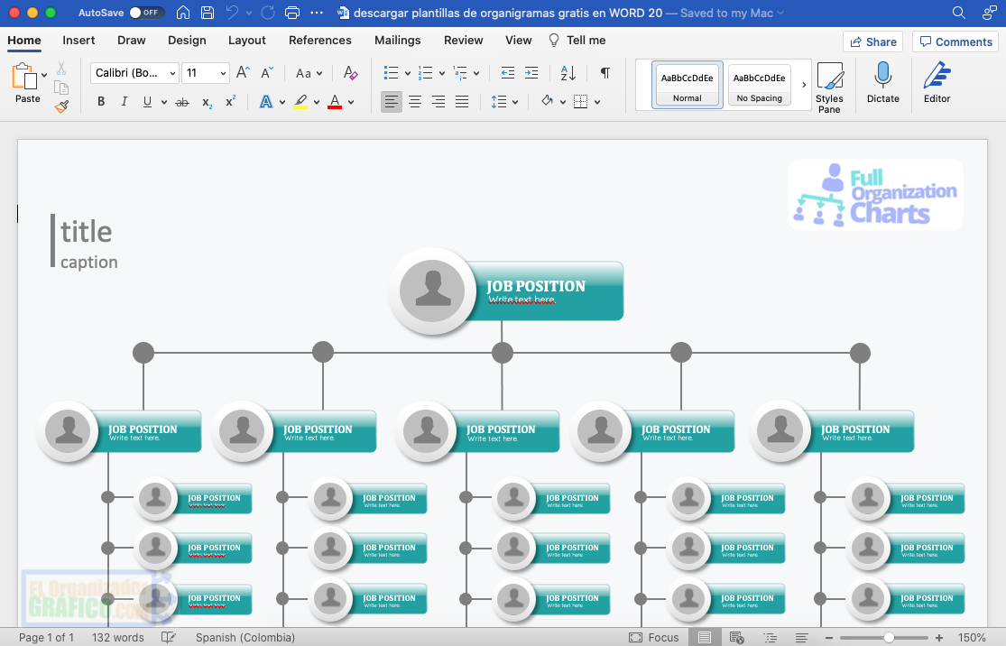 Descargar Plantillas De Organigramas Gratis En Word 20