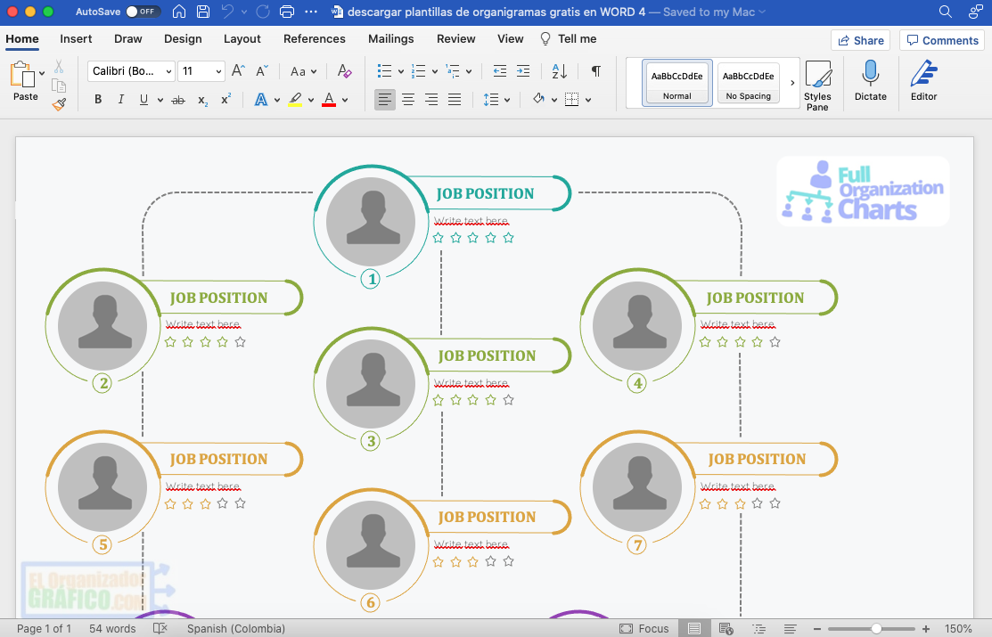 Descargar Plantillas De Organigramas Gratis En Word 4