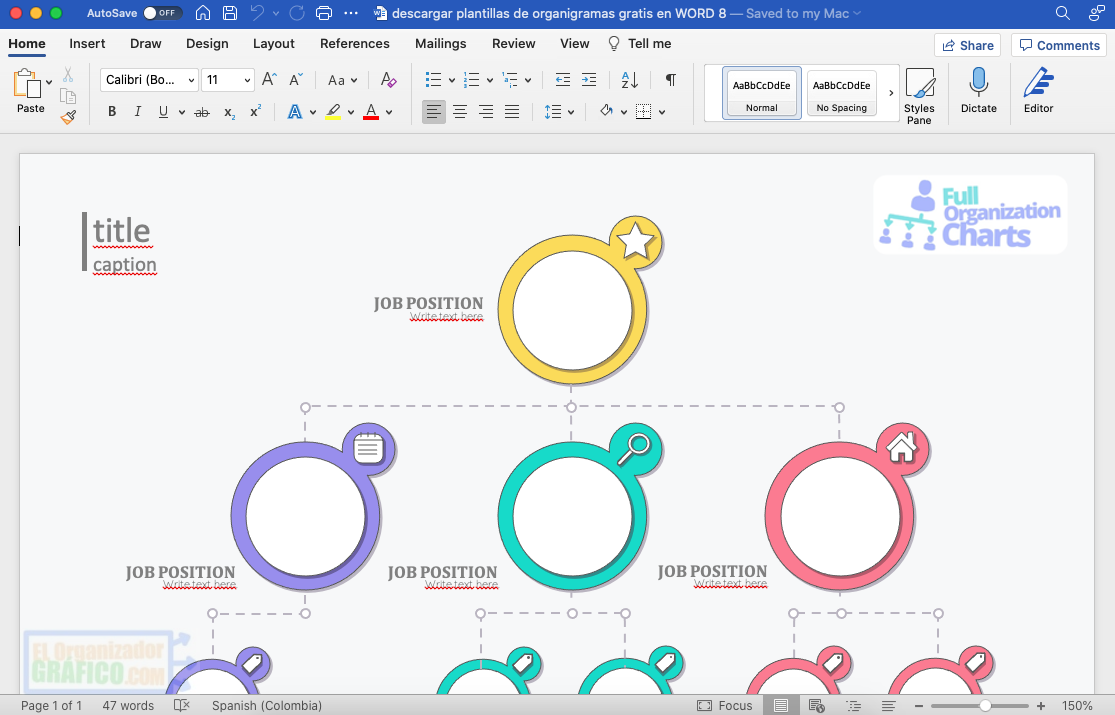 Descargar Plantillas De Organigramas Gratis En Word 8