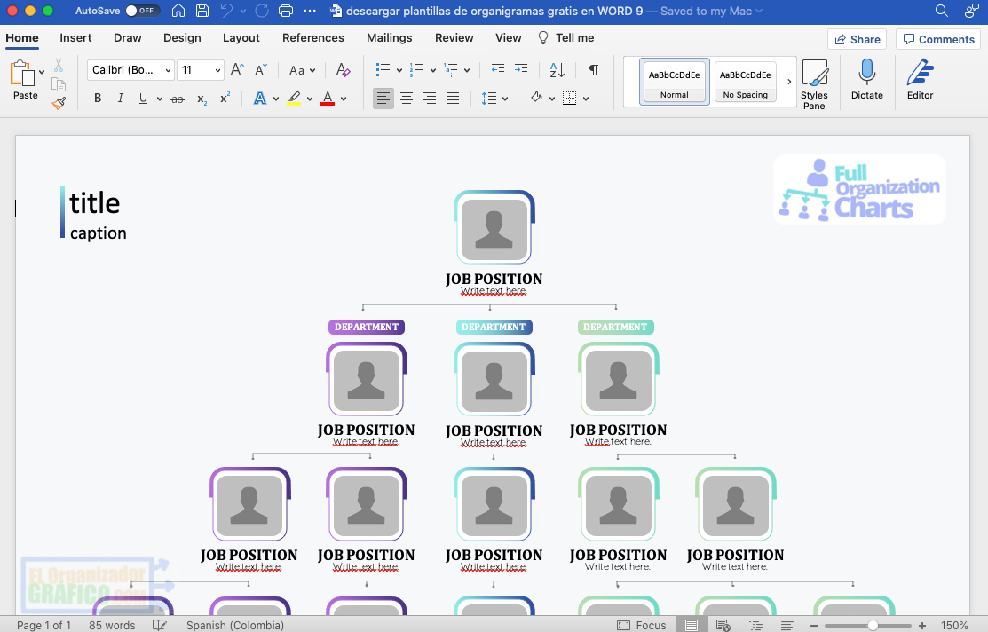 Descargar Plantillas De Organigramas Gratis En Word 9